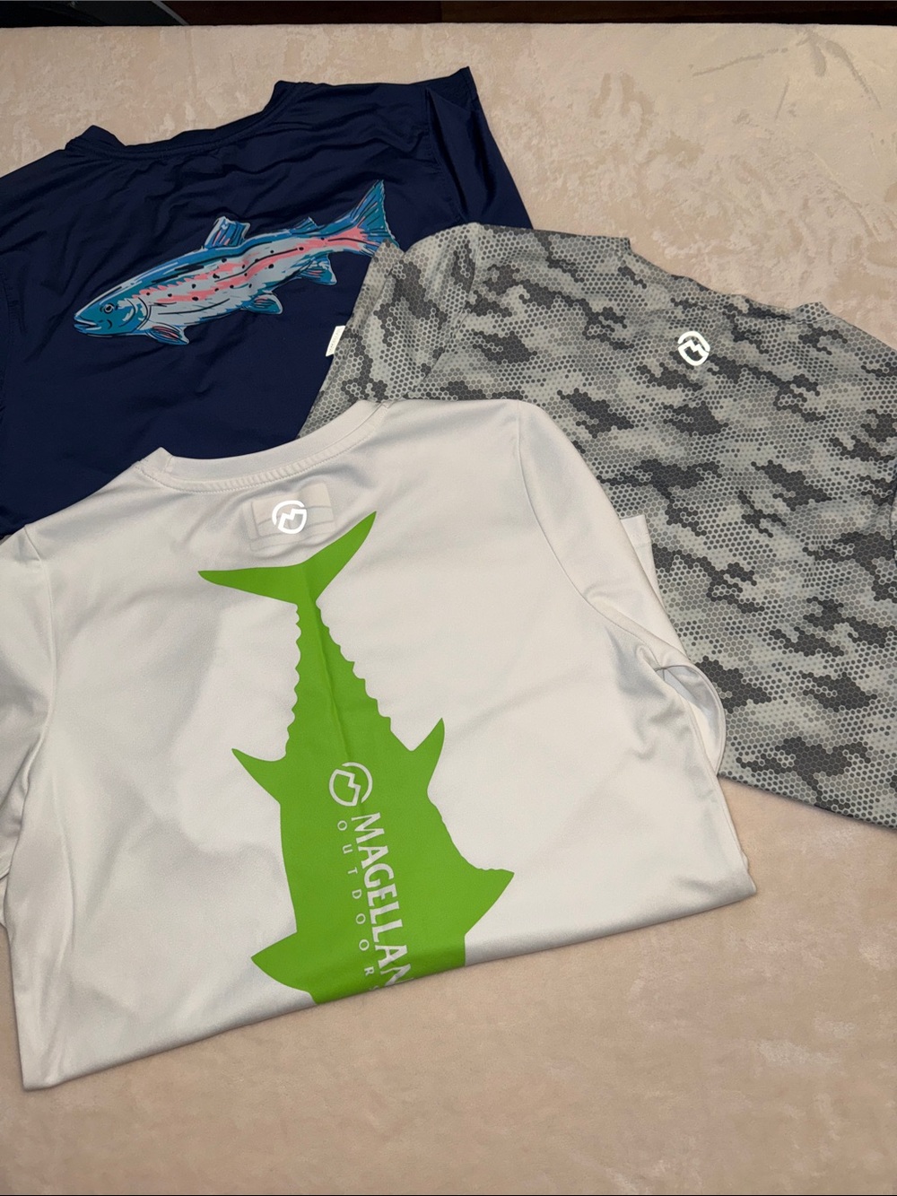 3 Long Sleeve Youth Tees. Size Large.